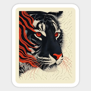 The Tiger with Fiery Eyes Sticker